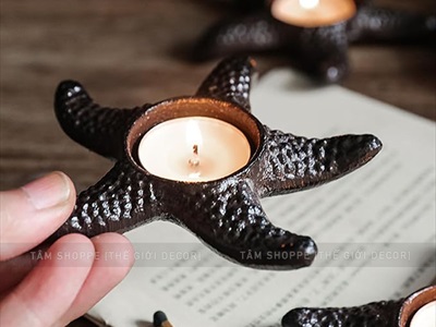 Đế nến gang sao biển ĐK 11.5cm DENEN-07